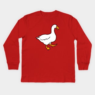 Silly Little Goose Illustration Kids Long Sleeve T-Shirt